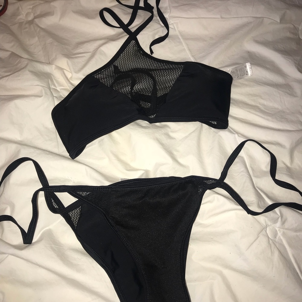 Black Mesh Bathing Suit